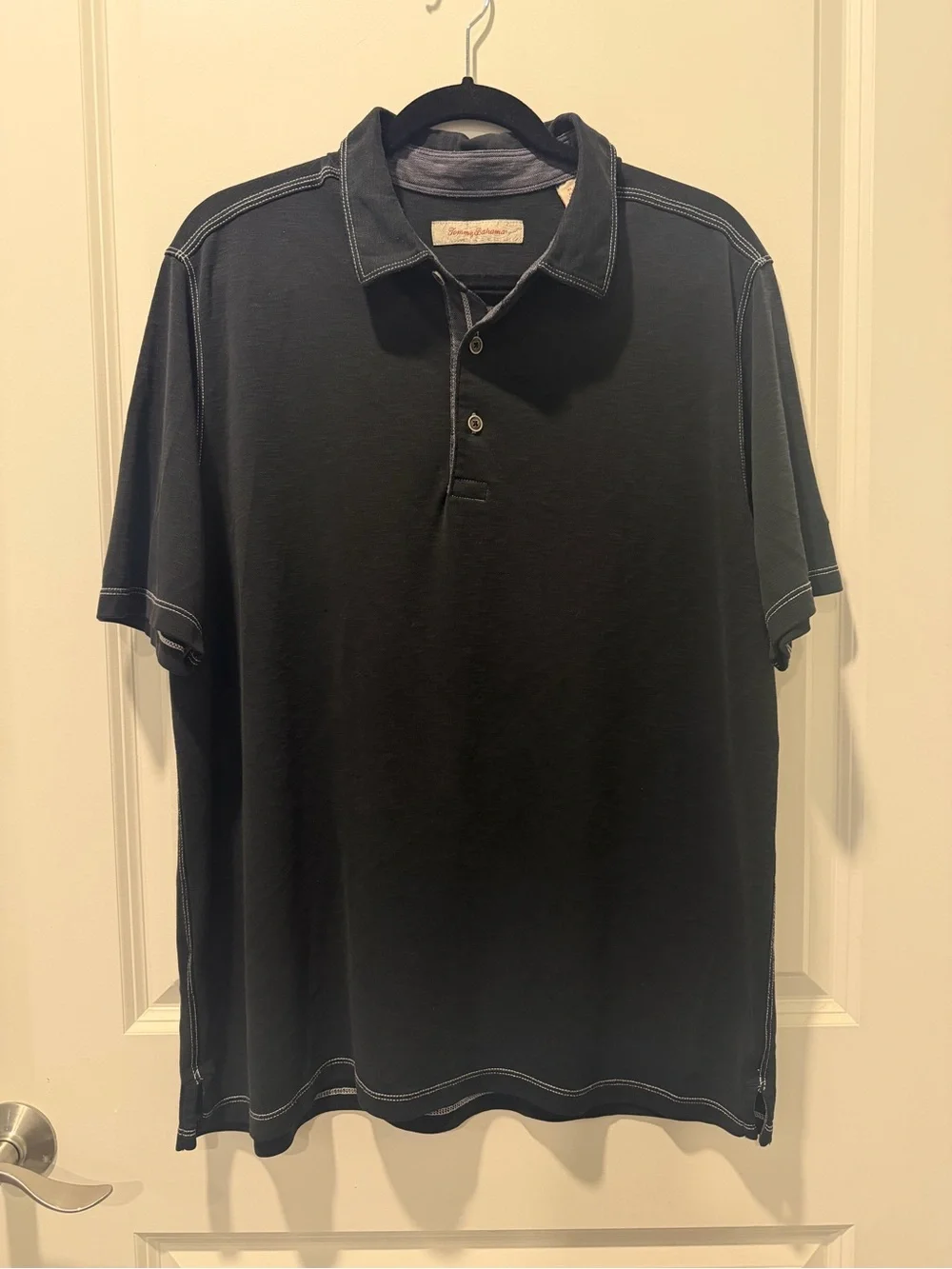 Tommy Bahama Washed Black Short-Sleeve Polo